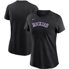 Женская черная футболка с надписью Nike Colorado Rockies Nike