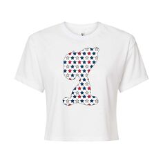Укороченная футболка с рисунком Peanuts USA Stars для юниоров Licensed Character, белый