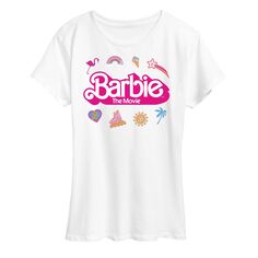 Футболка с логотипом Missy Plus Barbie The Movie Icons и графическим рисунком Licensed Character, белый