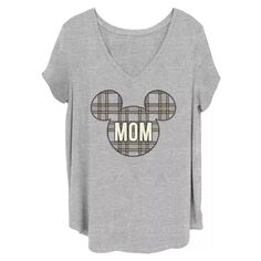 Детская клетчатая футболка с рисунком «Мама» больших размеров Disney&apos;s Микки Маус Disney
