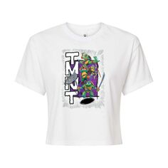 Укороченная футболка с рисунком Teenage Mutant Ninja Turtles Mutant Mayhem для юниоров Licensed Character, белый