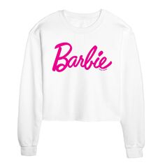 Укороченный свитшот с логотипом Juniors&apos; Barbie Classic Licensed Character, белый