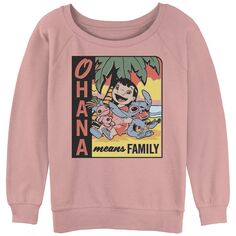 Пуловер с напуском из махрового материала Disney&apos;s Lilo &amp; Stitch Juniors&apos; Ohana Means Family Disney