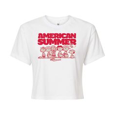Летняя бейсбольная укороченная футболка с рисунком Peanuts для юниоров Licensed Character, белый