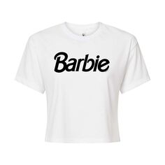 Черная укороченная футболка с логотипом Barbie для юниоров Licensed Character, белый