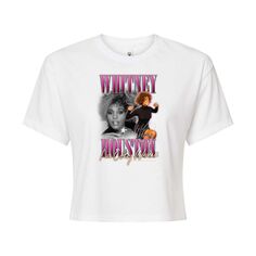 Укороченная футболка Whitney Houston для юниоров Licensed Character, белый