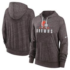Женский винтажный пуловер с капюшоном для тренажерного зала Nike Brown Cleveland Browns больших размеров Nike