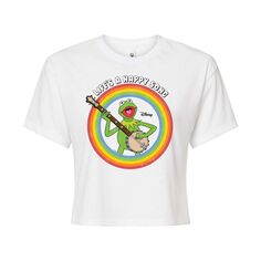 Укороченная футболка Disney&apos;s The Muppets Juniors Happy Song Licensed Character, белый