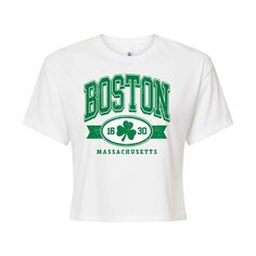 Укороченная футболка с рисунком Boston для юниоров Licensed Character, белый