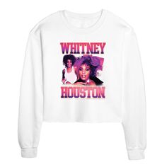 Укороченный свитшот для юниоров Whitney Houston Licensed Character, белый
