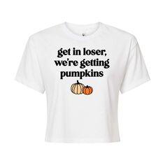 Укороченная футболка Juniors&apos; Get In Loser Pumpkins Licensed Character, белый