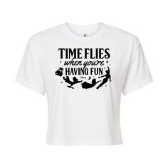 Укороченная футболка с рисунком Disney&apos;s Peter Pan Juniors&apos; Time Flies Disney