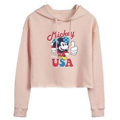 Укороченная толстовка с капюшоном Disney&apos;s Mickey Mouse USA Juniors Disney