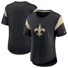 Женская модная футболка с логотипом Nike Heather Black New Orleans Saints Primary Nike