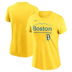 Женская футболка Nike Gold Boston Red Sox City Connect с надписью Nike