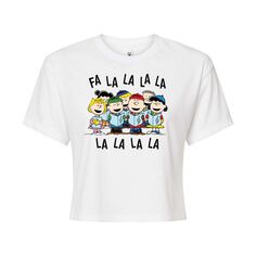Укороченная футболка с рисунком Peanuts Fa La La для детей Licensed Character, белый