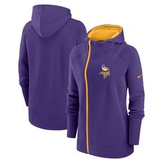 Женская асимметричная худи с молнией во всю длину реглан Nike Purple Minnesota Vikings Nike