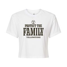Укороченная футболка с рисунком Yellowstone Family для юниоров Licensed Character, белый