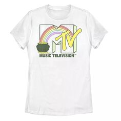 Детская футболка с золотым логотипом MTV Pot O&apos; Licensed Character, белый