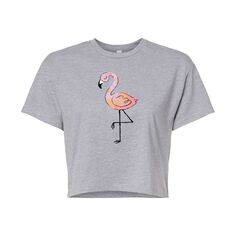 Укороченная футболка с акварельным рисунком фламинго для юниоров Licensed Character