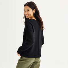 Женский пуловер с v-образным вырезом Sonoma Goods For Life Sonoma Goods For Life, черный