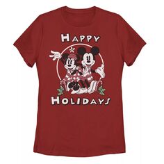 Рождественская футболка с Микки и Минни Маус для детей Disney&apos;s Happy Holidays Licensed Character