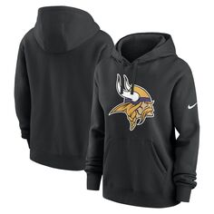 Женский флисовый пуловер с капюшоном Nike Minnesota Vikings Team Logo черного цвета Nike