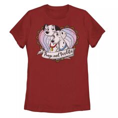Детская футболка Disney 101 далматинец Pongo &amp; Perdita с рисунком сердца с градиентом Disney, красный