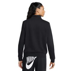 Женский флисовый свитшот с молнией без четверти Nike Sportswear Club Nike, черный