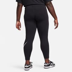 Леггинсы для активного отдыха с высокой посадкой и логотипом Nike Swoosh больших размеров Nike, черный