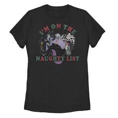 Рождественская футболка с рисунком «Злодеи Диснея» «Я в списке непослушных» Licensed Character