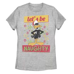 Рождественская футболка Looney Tunes для юниоров с надписью «Let&apos;s Be Naughty» Даффи Дак Licensed Character