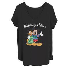 Рождественская футболка с изображением Микки и Плутона для подростков Plus Disney Licensed Character