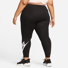 Леггинсы Nike с высокой талией и рисунком больших размеров Nike, черный/белый