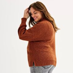Пуловер с воротником Sonoma Goods For Life больших размеров Sonoma Goods For Life, коричневый