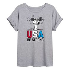 Детская футболка Peanuts Snoopy USA с плотным струящимся рисунком и рисунком Licensed Character
