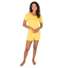 Женская короткая хлопковая пижама из двух частей Leveret Leveret, желтый