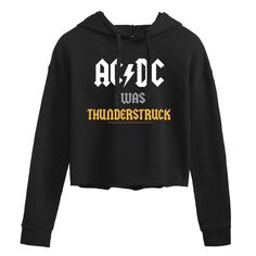 Укороченная худи с рисунком AC/DC для юниоров &quot;I Was Thunderstruck&quot; Licensed Character