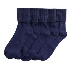 Женские носки Sonoma Goods For Life, 5 пар носков нейтрального цвета с манжетами Sonoma Goods For Life, темно-синий