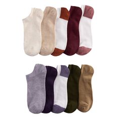 Женские носки Sonoma Goods For Life, 10 пар повседневных носков без показа Sonoma Goods For Life, фиолетовый
