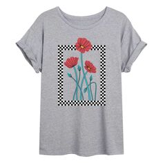 Клетчатая струящаяся футболка Juniors&apos; Poppies Licensed Character