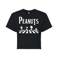 Укороченная футболка с рисунком Peanuts Charlie Brown &amp; Snoopy Crossing Road для юниоров Licensed Character