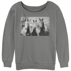 Юниорский махровый пуловер с рисунком «Три лошади» и рисунком «Три лошади» Licensed Character