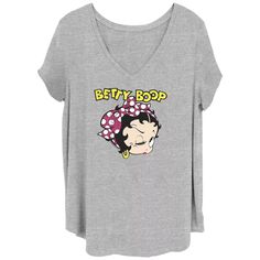 Детская футболка больших размеров Betty Boop Winking Head с v-образным вырезом и рисунком Licensed Character