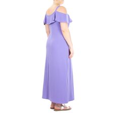 Женское платье макси с открытыми плечами и принтом Nina Leonard Nina Leonard, лиловый
