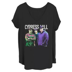 Футболка Juniors&apos; Plus Cypress Hill Vintage Pose с V-образным вырезом и графическим рисунком Licensed Character