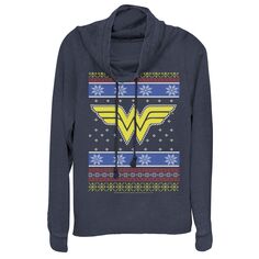 Рождественский свитер с логотипом DC Comics и логотипом DC Comics Пуловер с воротником-хомутом Licensed Character