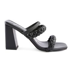 Женские сандалии на блочном каблуке с плетеным ремешком London Rag London Rag, черный