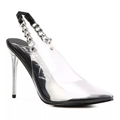 Женские туфли на высоком каблуке с прозрачной цепочкой и пяткой на пятке London Rag Goddess London Rag, черный