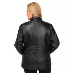 Превосходная кожаная куртка больших размеров Excelled, черный